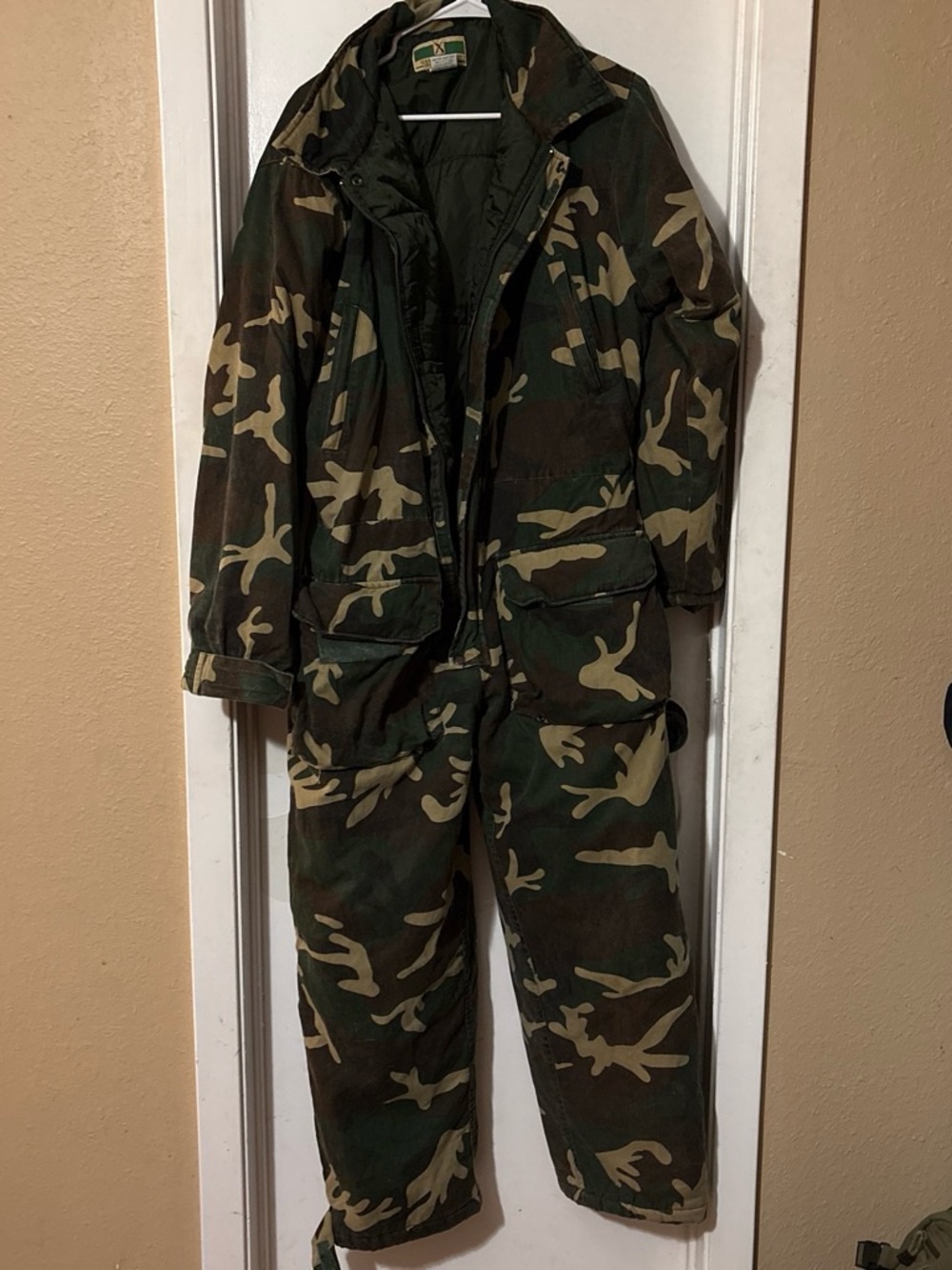 Men's Camouflage Insulated Coverall Jacket - Green Camo